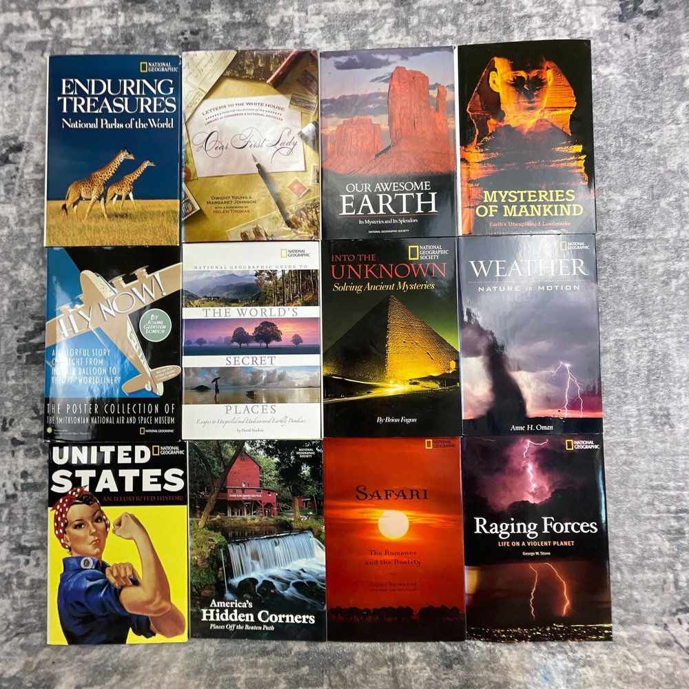 National Geographic Hardcover Books Lot of 12 Nature Travel History Science